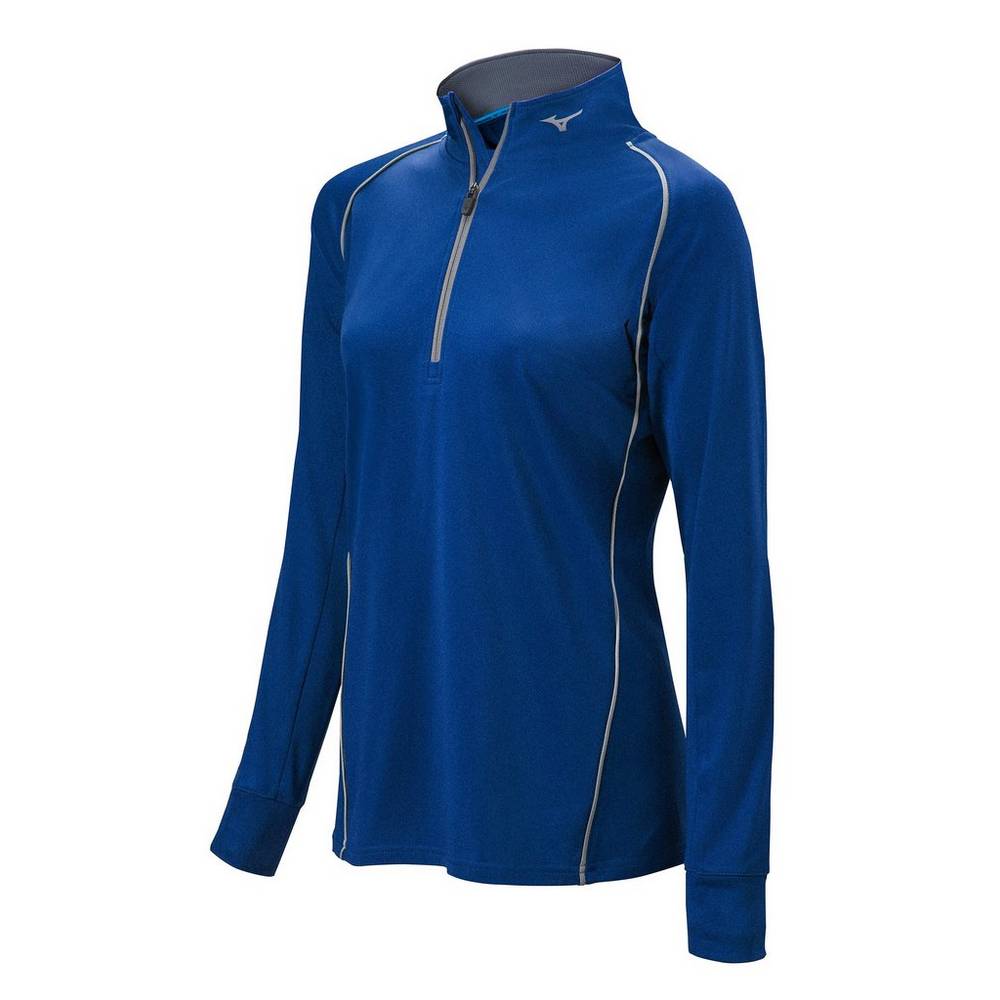 Pullover Mizuno Comp 1/2 Cremallera Long Sleeve Para Mujer Azul Marino 8150736-MK